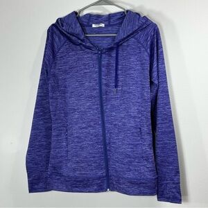 Pinspark Women's Heathered Purple Workout Sporty Zip Hooded Jacket Size M